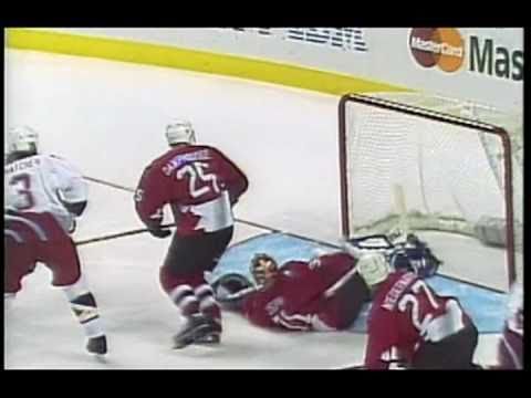 96 - Game 1 of the best of 3 championship round in the 1996 World Cup of Hockey, USA vs Canada at the CoreStates center in Philadelphia, PA. Mike Richter started ...
