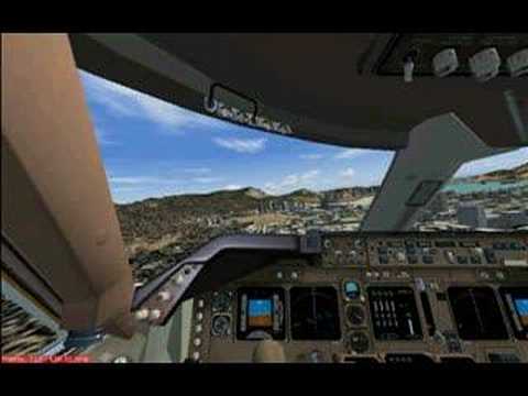 FS2004 Air New Zealand land at Kai Tak IGS13