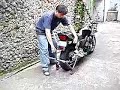 Dismounting rear motorcycle stand Dismounting rear motorcycle stand