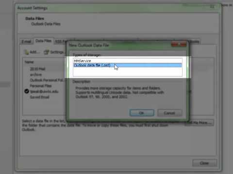 how to create pst in outlook 2010