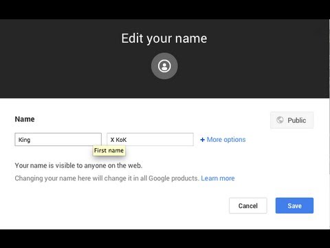 how to change google plus name