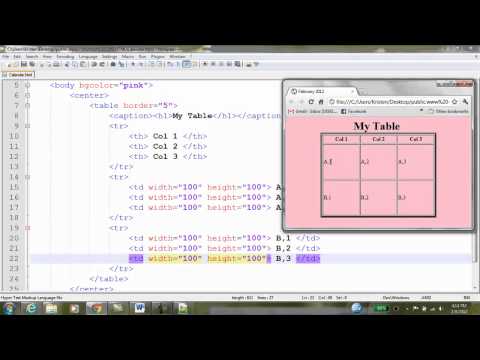 how to create table in html