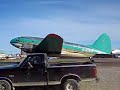 Buffalo Airways C-46 Curtiss Commando starts engines.