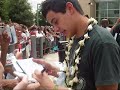 David signing autographs;;Dancing to Crush