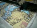 Video of Computerized Quilting Machine automatically outline quilting a pattern