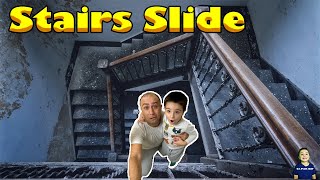 We Build a Stairs Slide!! So much fun sliding down || Dj_play_day