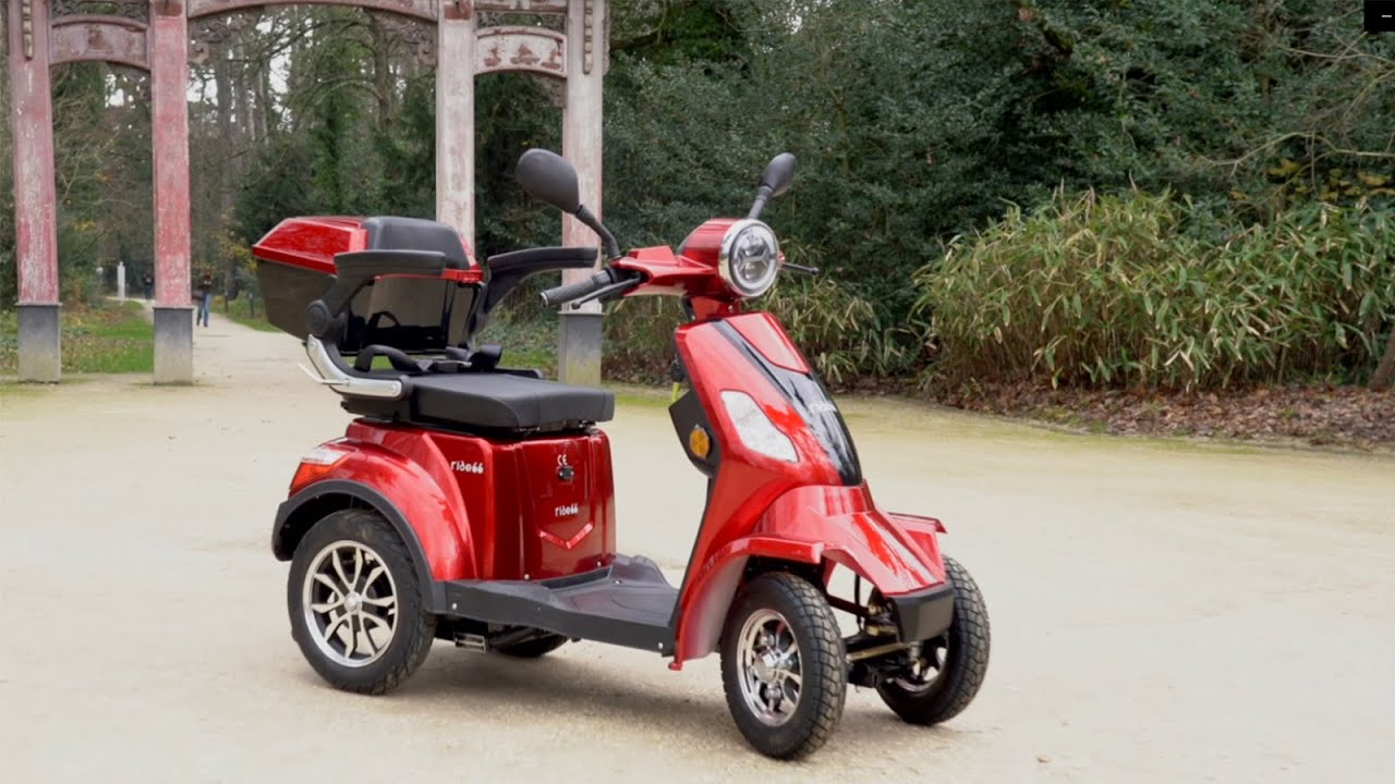 Scooter électrique De Mobilité Gravis Rouge - 1000W - Autonomie 45-60km - Avec Canopy - Neuf