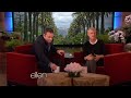 ellen loves to prank her guests, and this hidden camera prank is one for the history books! she sent her writer, amy, into his dressing room with an earpiece...