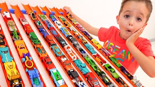 Nikita have fun with toy cars  Hot Wheels City