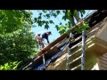 Itallian Roof crew working on roof replacement. Call us today! (508) 250-5967