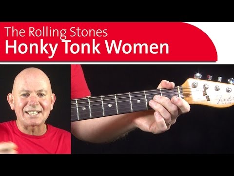 Honky Tonk Women, The Rolling Stones. Guitar lesson, Part 1 teach
