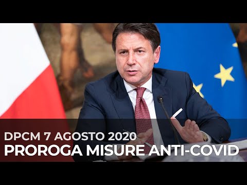 Proroga delle misure di contenimento Covid-19, il Dpcm del 7 agosto 2020