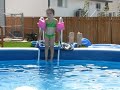 Brinley jumping into pool