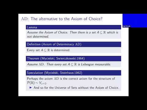 CMSA/Tsinghua Math-Science Literature Lecture: Hugh Woodin, Harvard: Large cardinals and small sets: The AD+ Duality Program