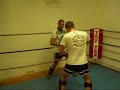 Andy Souwer (K1-MAX Champion) sparring with Arnaldo Silva in Lisbon, Portugal. 2007-02-23.
