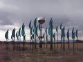 Public Art project for Longmont, CO. 48 kinetic sails that orient around a 6' diameter mirror polished stainless steel sphere. Dimensions, 25' hx 50' diameter. Sculptor, Rafe Ropek, www.ropek.net music: Uncovered Heart, Kenny Werner 