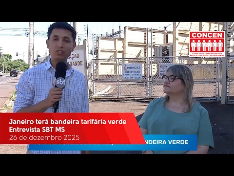 Entrevista SBT MS sobre a bandeira tarifária verde em janeiro - 26/12/2025