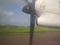 Liat taking off from Aime Cesaire airport in Martinique on way to St.Lucia