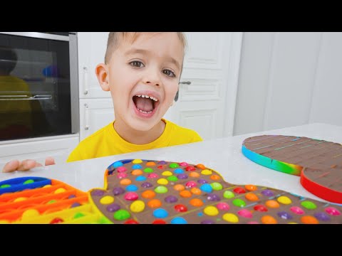 Niki play and make chocolate pop it – Funny kids video