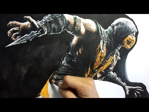 how to draw mk scorpion