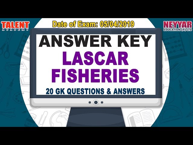 Kerala PSC Today's (05-04-2019) Exam LASCAR FISHERIES GK Questions Answer Key| TALENT ACADEMY