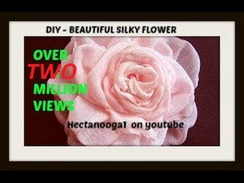 Flowers - Video tutorial on how to make a beautiful silky flower from polyester fabric, such as curtain materials, chiffon, voile, polyester lining, any polyester fabr...
