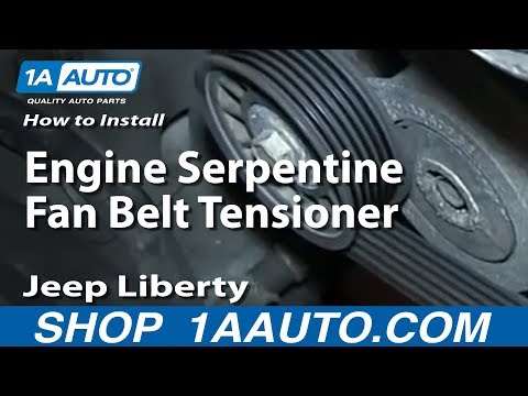 How To Install Replace Engine Serpentine Fan Belt Tensioner 3.7L 2004-13 Jeep Liberty