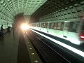 Washington, DC metro train arriving at station
