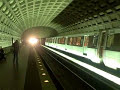 Washington, DC metro train arriving at station