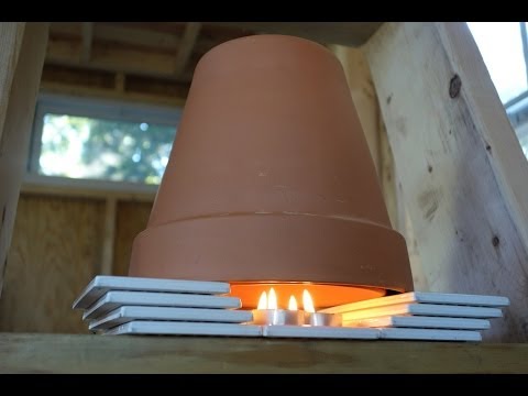 heater - A simple, DIY heating solution that will cost you pennies per day. This heater uses two clay pots as the stove and tea lights as the fuel. Of course, when de...