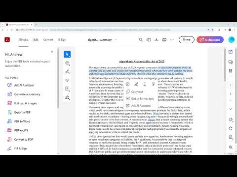 Algorithmic Accountability Act Follow Along - AWS AI Practitioner AIF-C01