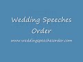wedding speeches order