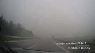 Hurricane, storm, rain on the route