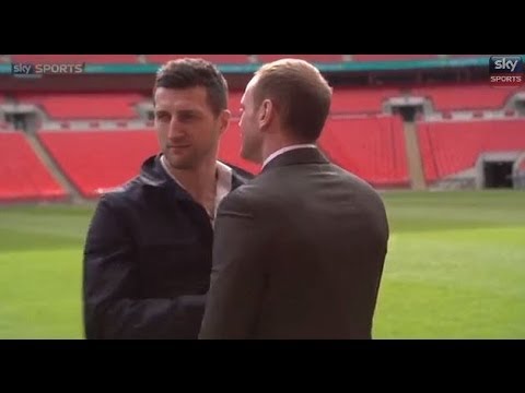 Carl - After the press conference, Froch and Groves met on the Wembley pitch. Watch as Froch pushes Groves, and the aftermath as George Groves tells Eddie Hearn and...