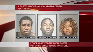 Three suspects arrested after crime spree in West Hartford