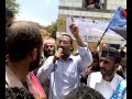 في مهرجان تشييع جثمان الشهيد الطفل عبد الحكيم الحريري , فواز حسن باعوم يلقي رسالة قصيرة من والده في المعتقل إلى الجنوبيين