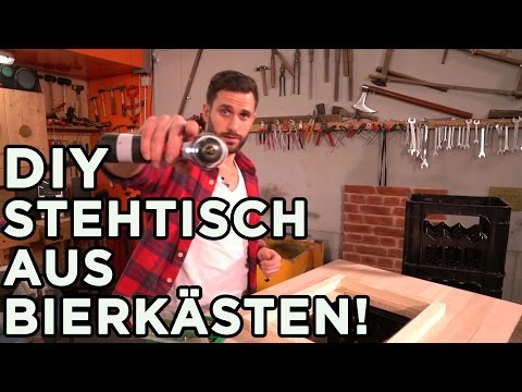 Stehtisch aus BIERKÄSTEN! – Super einfaches DIY