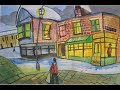 Naive art snow scene paintings animated morph Gordon Bruce