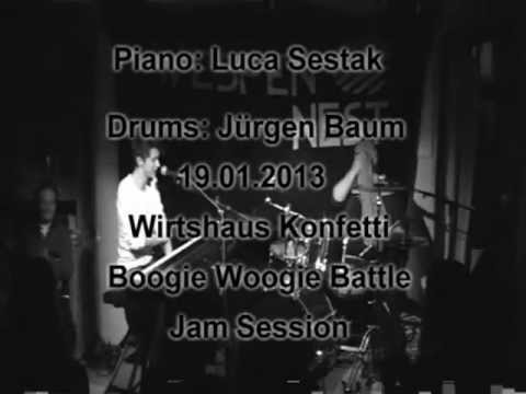 Sestak - jamsession 19.01.2013, wirtshaus Konfetti Neustadt, Luca Sestak und Jürgen Baum, Boogie Woogie Battle. / Video: Manuel Osojnik.