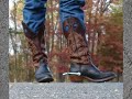 Brown Boulet Buckaroo Cowboy Boots and Spurs