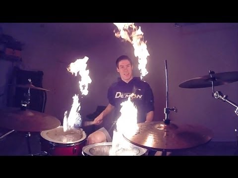 Drum Solo with Fire Sticks!