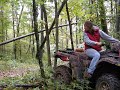 pulling down a tree with quad