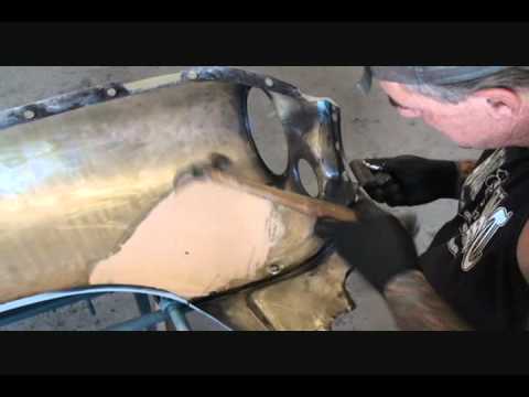 1955 Buick Century-DIY Automotive Restoration-Inside Fender Repairs-Hammer And Dolly Time