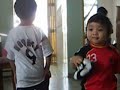 junior player puts on her boots