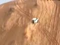 Crazy sand dune hill climbing race truck roll over crash Crazy sand dune hill climbing race truck roll over crash