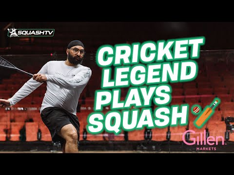 Cricket legend Monty Panesar plays squash! 