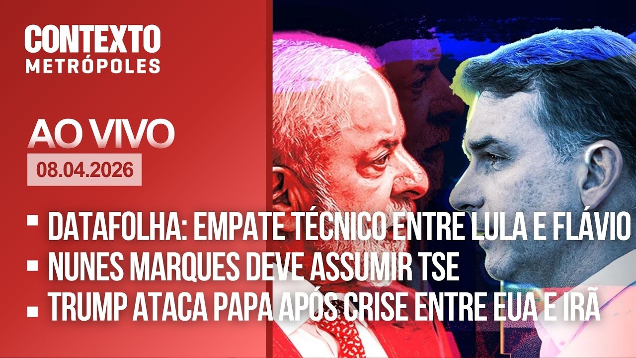 AO VIVO: Datafolha mostra empate técnico entre Lula e Flávio;  Trump ataca papa Leão XIV