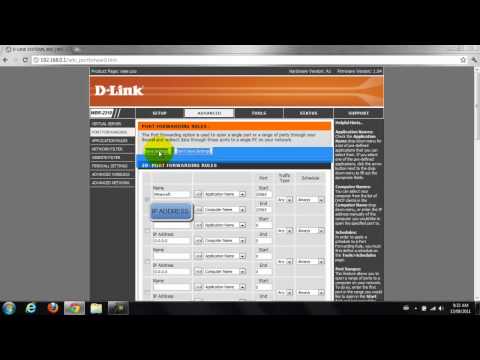 how to portforward minecraft on d-link