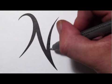 How To Draw a Simple Tribal Letter N