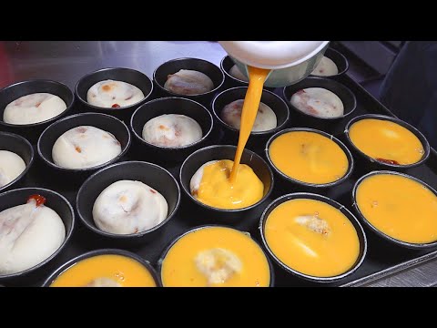 불짬뽕빵 Spicy Pork Cheese Egg Bread (JjamPpong Bread) - Korean Street Food